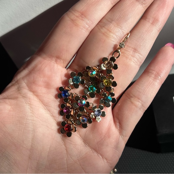 Saks of Fifth Gold Colorful Floral Teardrop Earrings - Picture 6 of 11